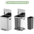 thumbnail image 4 of Kselythan 8 Gallon Dual Trash Can, 15L+15L Stainless Steel Dual Garbage & Recycle Bin with Foot Pedal, Soft Close Lid, Classified Garbage Can with Removable Inner Bucket for Kitchen Living Room Office, 4 of 7