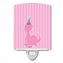 Caroline's Treasures BB8923CNL Dinosaur Pink Ceramic Night Light, 6x4x3", multicolor