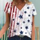 thumbnail image 2 of Camiseta de manga corta suelta con cuello en V y estampado informal a la moda para mujer Pompotops hkajfhjk462217, 2 of 5