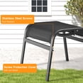 thumbnail image 6 of Dovov 2 Piece Outdoor Patio Ottoman, Portable Outdoor Foot Rest Stackable Ottoman Seat Metal Textilene Patio Footstools, Black, 6 of 11