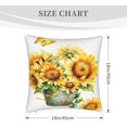 thumbnail image 2 of Sunflowers Pillowcases Yellow Flowers Golden Butterfly in a Rusty Iron Bucket Pillow Case Decorative Throw Pillow Cover for Home Sofa Office 18x18inch, 2 of 6