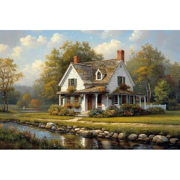 Jigsaw Puzzles 500 Pieces for Adults Charles-Wysocki - Pickwick Cottage - Modern Home Decor Intellectual Game Wall Art Unique Gift