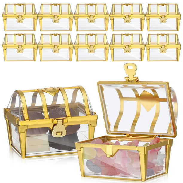 Caja de dulces para bodas (12 unidades) - Pequeño cofre del tesoro - Caja para bombones y dulces