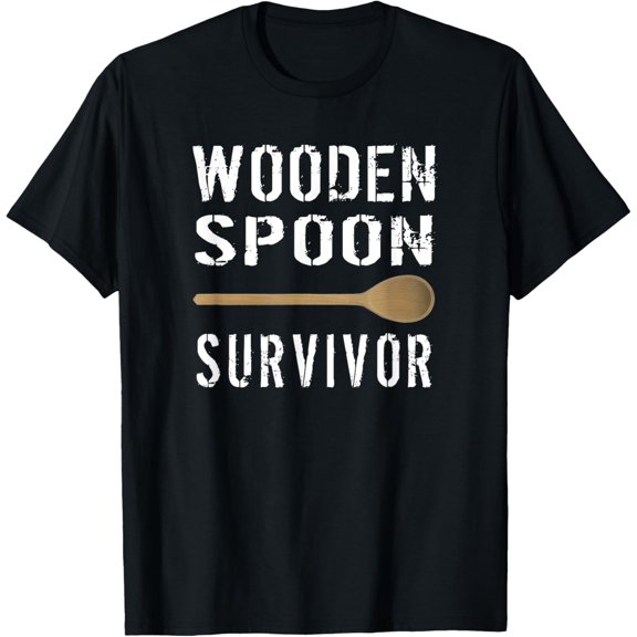 Wooden Spoon Survivor T-Shirt men and women can wear, black, white, gifts
