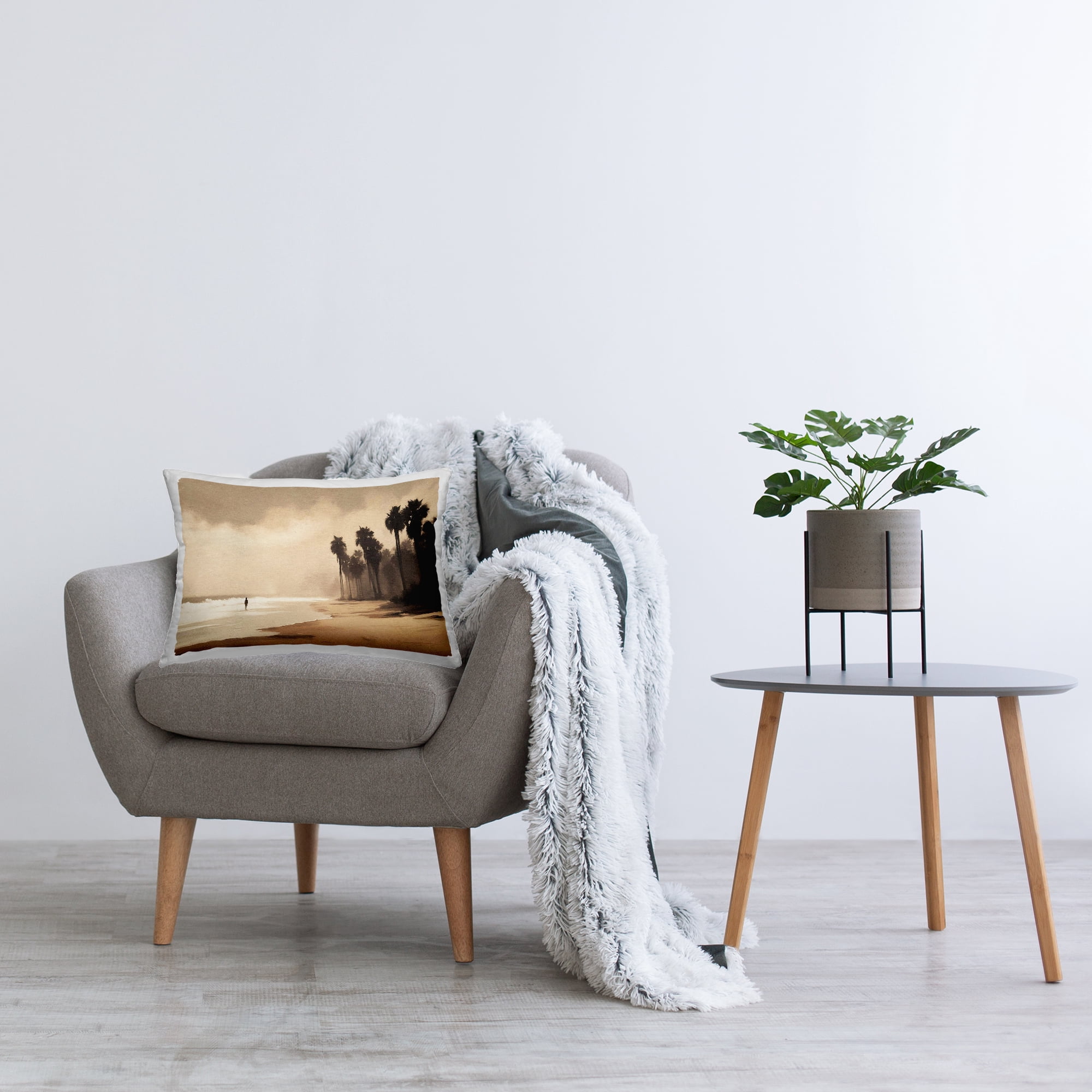Stupell Industries Sunset Skater on Boardwalk Decorative Printed Throw Pillow Design by Noah Bay.