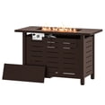 thumbnail image 3 of Clouddwell 40" Brown Propane Fire Pit Table, 50,000 BTU Outdoor Gas Firepit with Lava Rocks, Removable Lid & Waterproof Cover for Patio Brown, 3 of 7