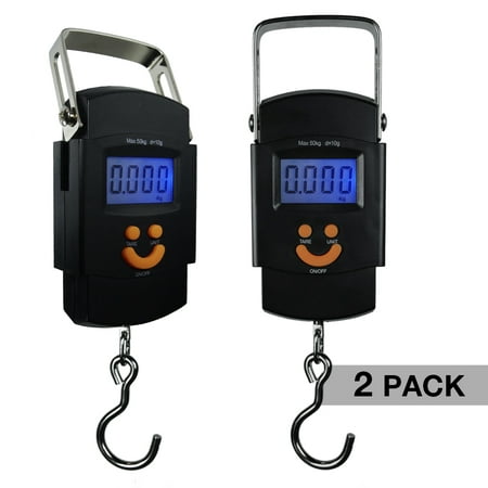 Loadstone Studio [2-Pack] Hanging Electronic Travel Scale for Luggage with Digital LCD Screen ,