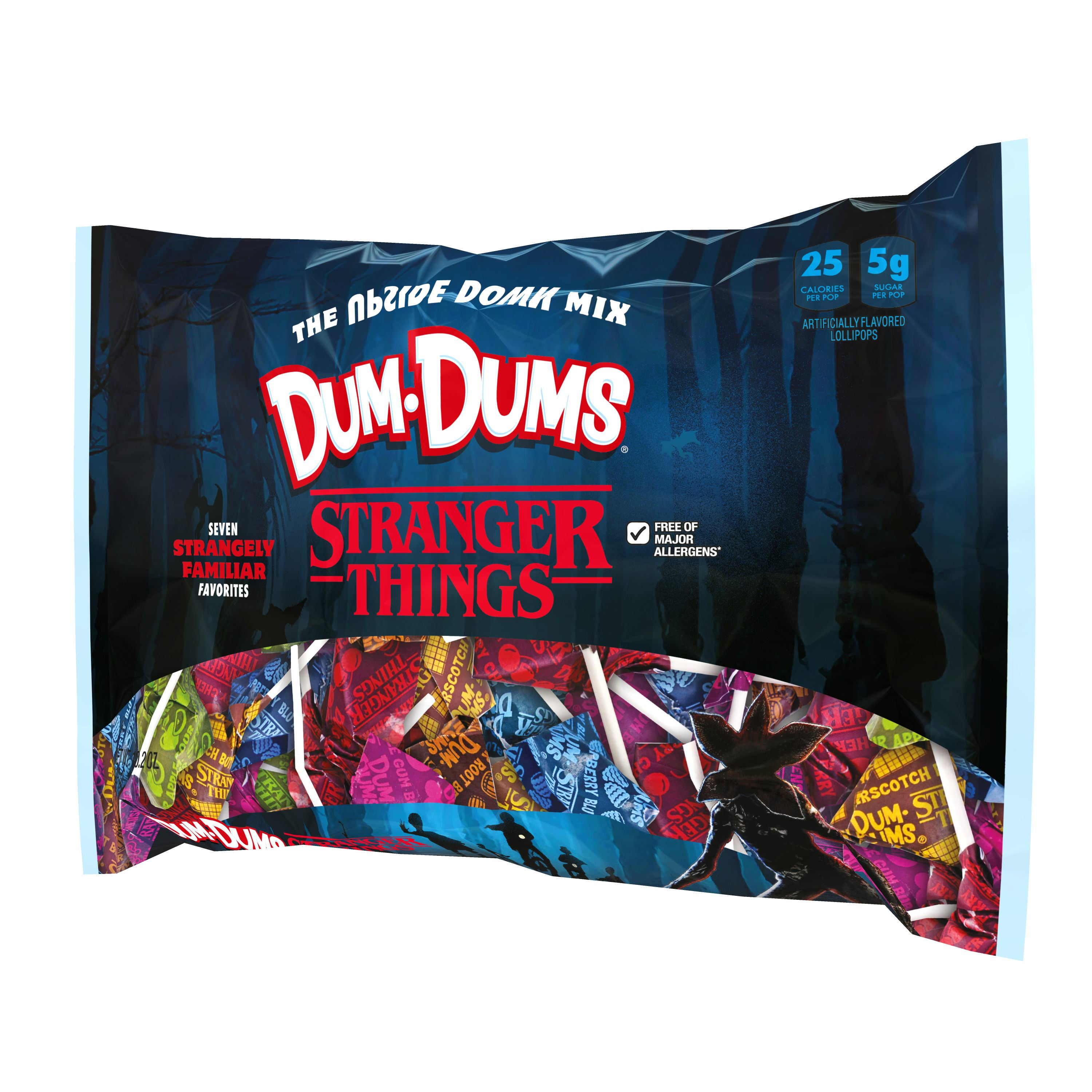 Dum Dums Stranger Things Mix Halloween Assorted Lollipops & Suckers, Hard Party Candy 10.2 oz. Lay Down Bag