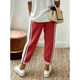 thumbnail image 2 of Women's Waist Tie Tapered Pants, Side Stripe Cropped Trousers with Pockets for Everyday, Casual, Gym & Athleisure Wear, 2 of 4