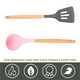 thumbnail image 3 of Sistema del silicón de los utensilios de la cocina, utensilios de cocina resistentes al calor con la manija de madera, utensilio de cocina antiadherente, 3 of 5