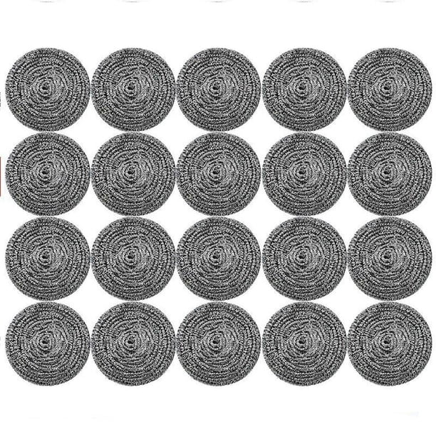20 esponjas de acero inoxidable para fregar, bola de limpieza, fregador de utensilios, fregador de metal de densidad, almohadillas para fregar, bola para olla, cacerola, lavado de platos, limpieza
