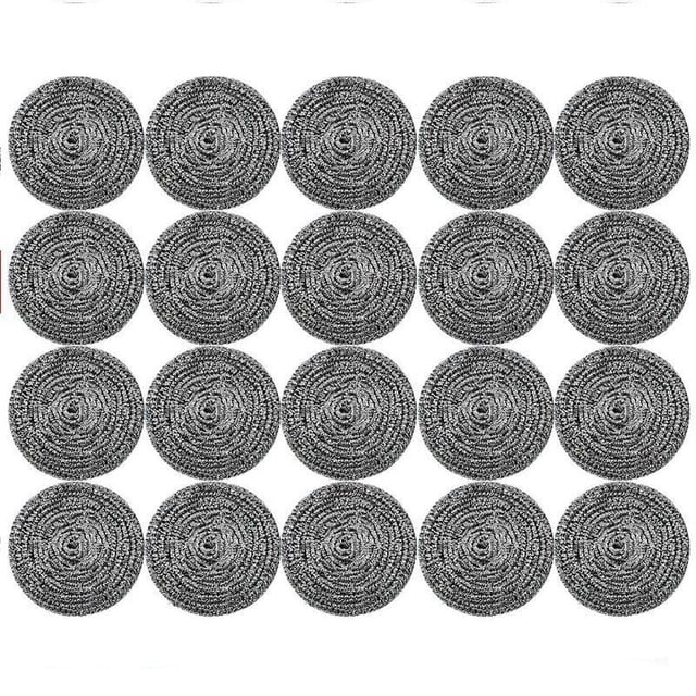 20 esponjas de acero inoxidable para fregar, bola de limpieza, fregador de utensilios, fregador de metal de densidad, almohadillas para fregar, bola para olla, cacerola, lavado de platos, limpieza