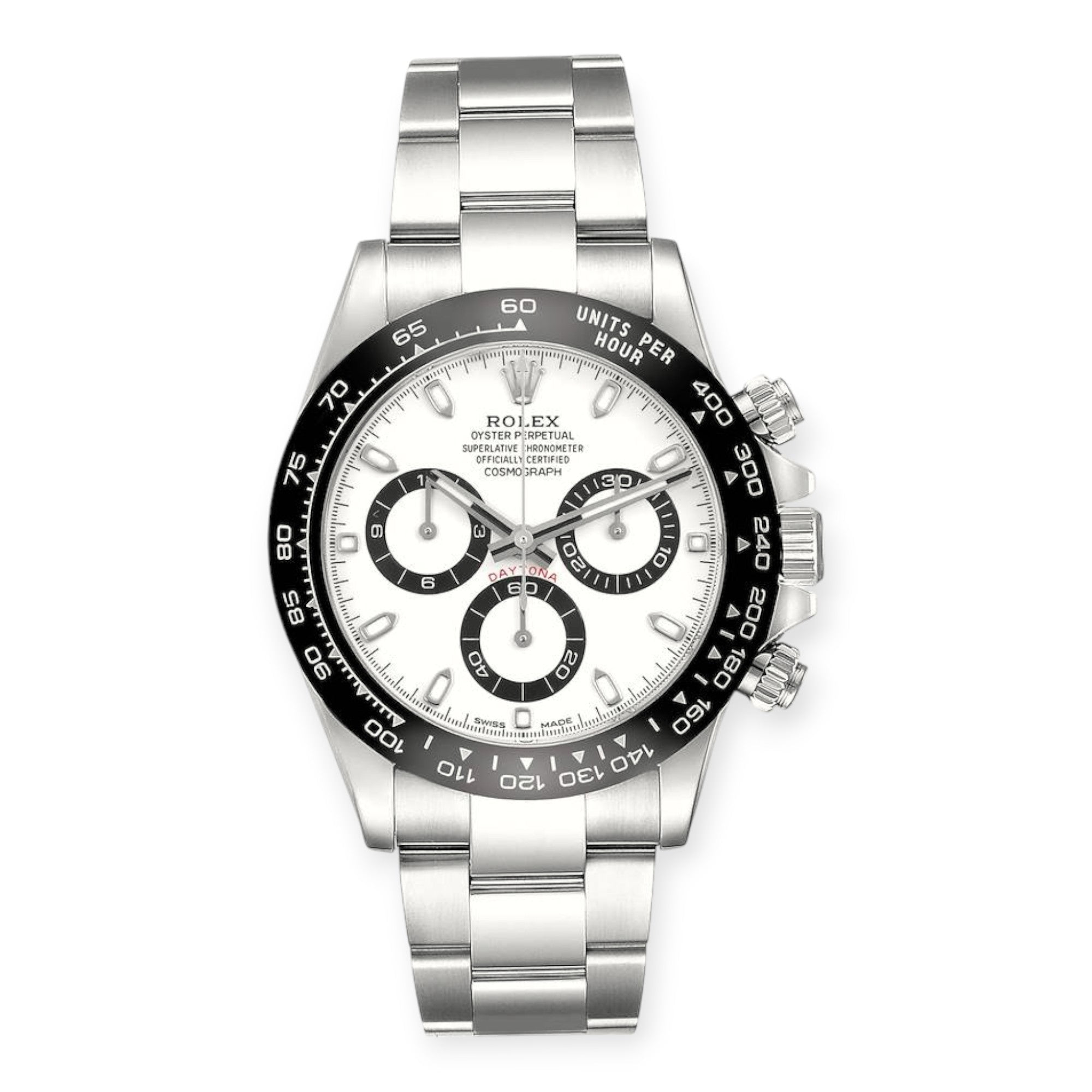 Pre-Owned Rolex Daytona 116500 Ceramic Bezel White Panda Dial Steel Mens Watch