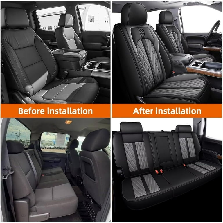 3D Floor Mats Liner for 2014-2018 Silverado/Sierra 1500 2500HD 3500HD Crew Cab e