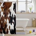 thumbnail image 3 of Manfei Vintage Cow Spot Shower Curtain 72Wx72L,Rustic Farm Animal Bathroom Curtain,Brown White Black, 3 of 6
