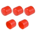 thumbnail image 1 of Unique Bargains 5pcs Rubber End Caps, 23mm ID Round End Cap Cover Flexible Screw Thread Protectors Red, 1 of 3