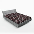 thumbnail image 2 of Ambesonne Abstract Boho Fitted Sheet, Jumble Shapes Surreal, California King, Burgundy Charcoal Grey, 2 of 5