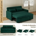 thumbnail image 2 of 54" Pull Out Sofa Bed with 2 Pillowsa, Modern Oversized 2 Seater Velvet Couch with Adjustable Backrest & Storage Bag, Accent Upholstered Sleeper Sofa for Bedroom, Living Room, Office, Green, 2 of 7