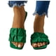 thumbnail image 3 of Bmisegm Women Sandals Fashionable New Pattern Simple Solid Color Flat Bottom Open Toe Breathable and Comfortable Summer Beach Shoes Womens Sandals Summer Green 9, 3 of 9