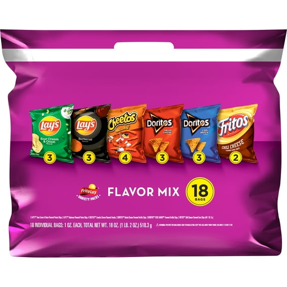 Frito-Lay Flavor Mix Variety Pack, 18 Count