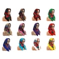 thumbnail image 6 of Ethnic Russian Flower Pattern Head Scarf for Women Bright Colors Big Flower Bandana Square Headwrap for Daily Wear, 6 of 8