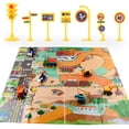 thumbnail image 1 of Construction Car Toy Set Funny Engineering Car Toy with Road Sign Play Mat, 1 of 10