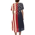 thumbnail image 6 of Elowen American 250th Anniversary Dresses for Women V-Neck Short-Sleeve Printed Casual Summer Dress Red M, 6 of 6