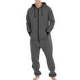 thumbnail image 2 of Hombres Casual Sólido Con Capucha Cremallera Una Pieza Bolsillo Suelto Ropa Deportiva Traje Pompotops oipoqjl29293, 2 of 6