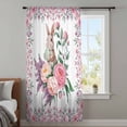 thumbnail image 3 of Easter Bunny Roses Sheer Curtains 72 Inches Long, Pink Floral Spring Botanical Light Filering Curtains, Breathable Simi Curtain Privacy Drapes for Living Room Bedroom Lightweight Window Treatment, 3 of 9