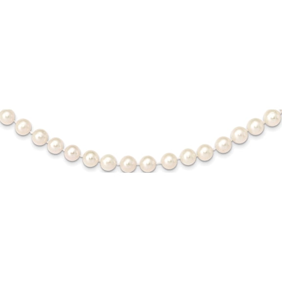 14K Yellow Gold 8-9mm White Near Round Freshwater Cultured Pearl Necklace (18 X 8.5) Made In Canada wpn080-18