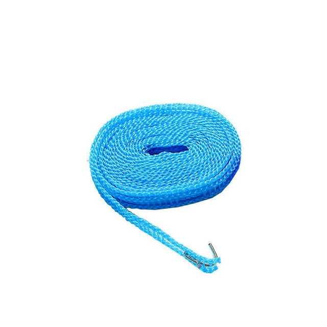 MORESEC Windproof Nylon Clothesline with Hooks for Indoor and Outdoor, Portable Laundry Drying Rope for Travel and Camping, 3 Meter Hanging Rope