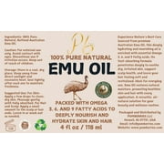 Emu Oil, 100% Pure Australian Emu Oil - Refined Natural Oil for Hair Growth, Anti-Aging Skin Moisturizer, Hydrating Face & Body Oil, Massage Oil for Scars & Dry Skin - Unscented, 4 fl oz Glass Bottle