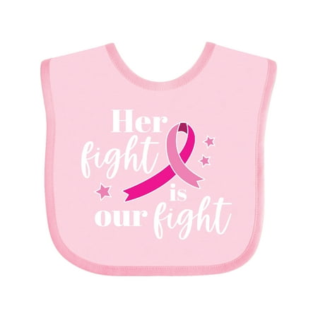 

Inktastic Breast Cancer Awareness Her Fight is our fight Boys or Girls Baby Bib