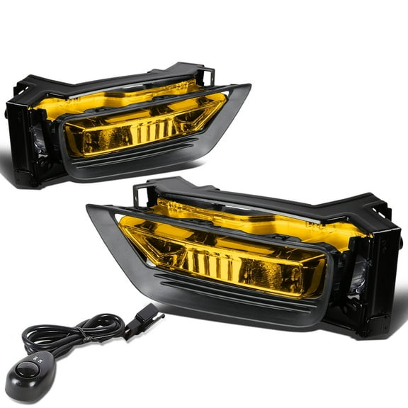 DNA Motoring For 13-15 Honda Accord Sedan Yellow lens Bumper Fog Light Lamps Pair w/Wiring Harness Switch