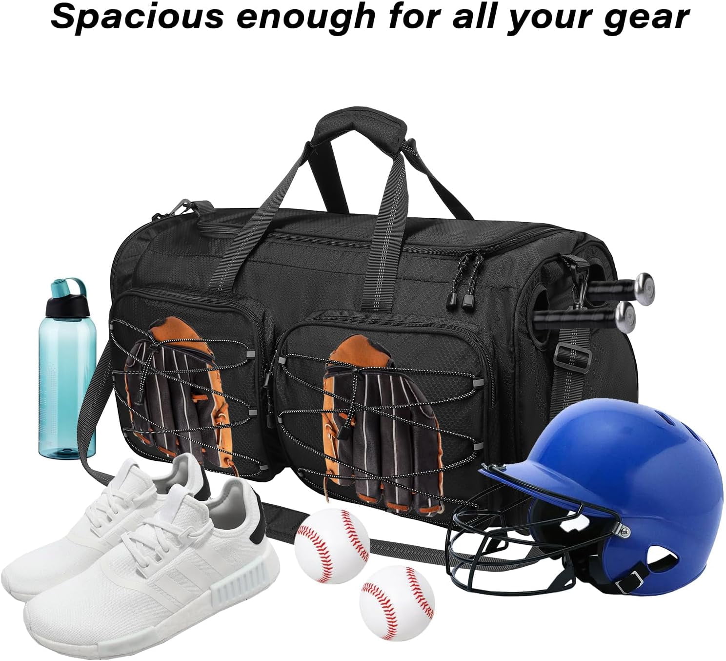 Mosiso Baseball Bag, Large Capacity Catchers Gear Bag Baseball Bat Bag with Shoe Compartment Baseball Shoulder bag with Handle for Men Women for Baseball Gear