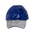 thumbnail image 1 of Womens Sequin Fashion Baseball Cap w/ Full Stoned Bill - Royal, 1 of 2