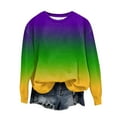 thumbnail image 4 of AGWOLF Mardi Gras T-Shirts for Women Cute Purple Green and Gold Gradient Long Sleeve Shirt Happy Mardi Gras Outfits Festival Party Tops, 4 of 4