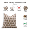 thumbnail image 4 of Fabdivine Block Print Throw Pillow Cover, 20x20 Inch Duck Canvas Handmade Cushion Cover, Floral Print Boho Design Green Pillow Cover for Sofa and Couch, 4 of 5