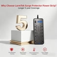 thumbnail image 2 of LarmTek 10 Outlet Power Strip Surge Protector with 4 USB Ports, 4ft Extension Cord, Black, 2 of 10