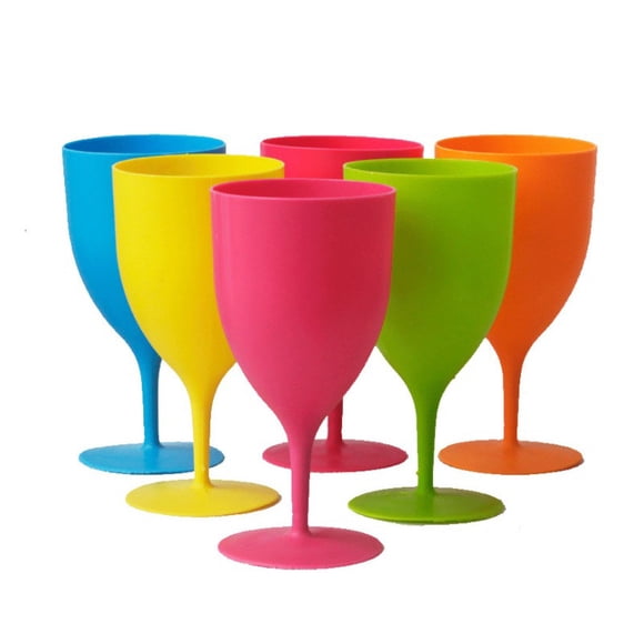 honjiea Frosted Plastic Wine Glasses 300ml (Set of 6)