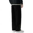 thumbnail image 4 of Men's Casual Pants Men's Spring And Autumn Plus Loose Casual Pure Straight Leg Sweatpants Knit Pants Black 4XL, 4 of 4