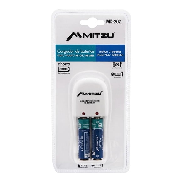 Cargador Mitzu para Pilas AA y AAA 1 Pieza