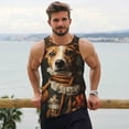 thumbnail image 6 of Picia Modern Cute Dog Printed Men’s Performance Tank, Men's Workout Tank Top Moisture-Wicking Tank Top Muscle tee, Breathable Workout Shirt-XX-Large, 6 of 7