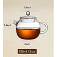 thumbnail image 2 of Mini Tea Pot, Glass Teapot, Clear Small Teapot for One Person Use, 150ml/5oz, 2 of 7