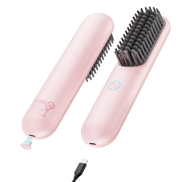 TYMO Cordless Hair Straightener Brush - Porta ECO Portable Straightening Brush for Travel, Mini Hot Ionic Straightener Comb for Women, Ceramic Coating, Lightweight for T