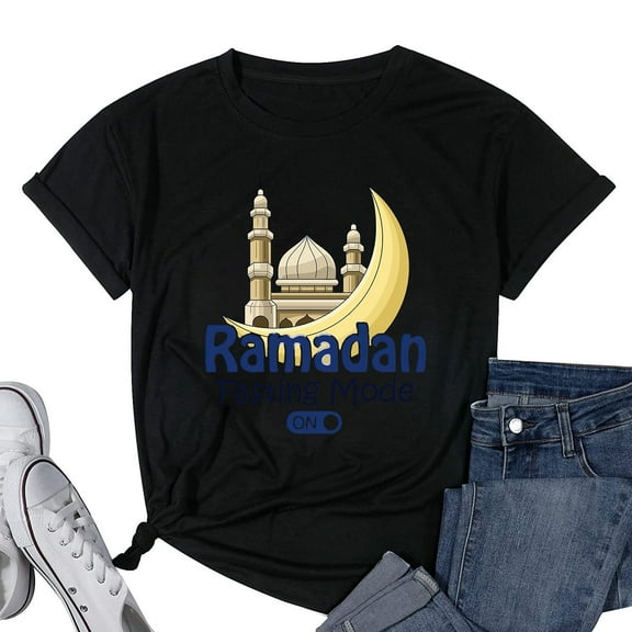 Womens Fasting Mode On Ramadan Kareem Cool Islamic Gift Idea Short Sleeve T-Shirt Black Small