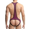 thumbnail image 6 of EOYWHK Mens Jumpsuits Bodycon Jockstrap Breathable Wrestling Singlet U-Back Thong Sleeveless G-string Underwear Leotard Underpants, 6 of 9