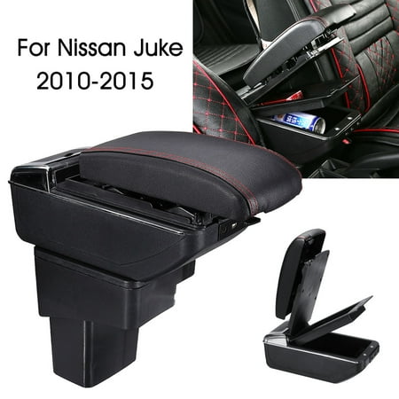 Car Parts For Nissan Auto Armrest Console Box Storage Box Car Handrails Central Armrest For Nissan Juke 2010-2015 Double Storage Space Adjustable Cup Holder ()