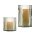 thumbnail image 2 of Better Homes & Gardens Green Glass Ribbed Hurricane Candle Holder, 8", Large, Living Room, 2 of 5
