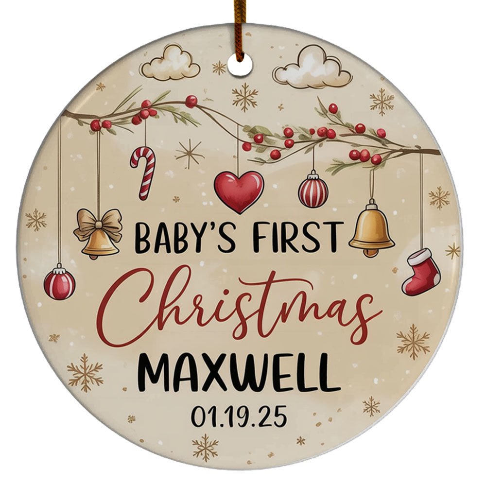 Baby Christmas Ornament 2025, Baby's 1st Christmas Ornament Gift, Baby's First Christmas Ornament Gift for New Dad Mom Newborn